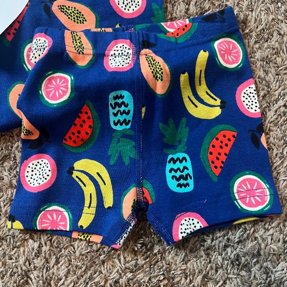 NWT Hanna Andersson fruit print short john pajama set size 4 navy multicolor - Picture 2 of 4
